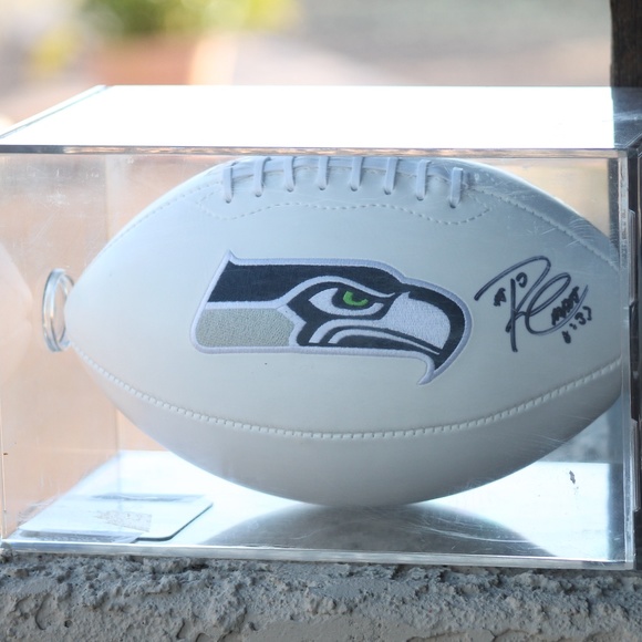 russell wilson signed football